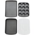 thumbnail image 3 of Wilton Nonstick Cookie Sheet, Muffin Pan, Oblong Pan and Cover Bakeware Set, 4-Piece, 3 of 9
