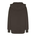 thumbnail image 5 of Womens Baggy Hoodies Quarter Zip High Neck Sweatshirts with Pocket Long Sleeve Cozy Plain Pullover Sweater Tops (XX-Large, Brown), 5 of 6
