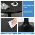 thumbnail image 4 of NiamVelo 38.9" Round Bar Table 2Pack Pub Table with Metal Base& MDF Tabletop Cocktail Table for Bistro, Home, Kitchen or Dining Room, (2, Black), 4 of 8