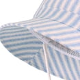 thumbnail image 5 of QSAWXQZ Kids' Striped Bucket Sun Hat Wide Brim Cap with Chin Strap Breathable for Summer Outdoor 6-12M, 5 of 5