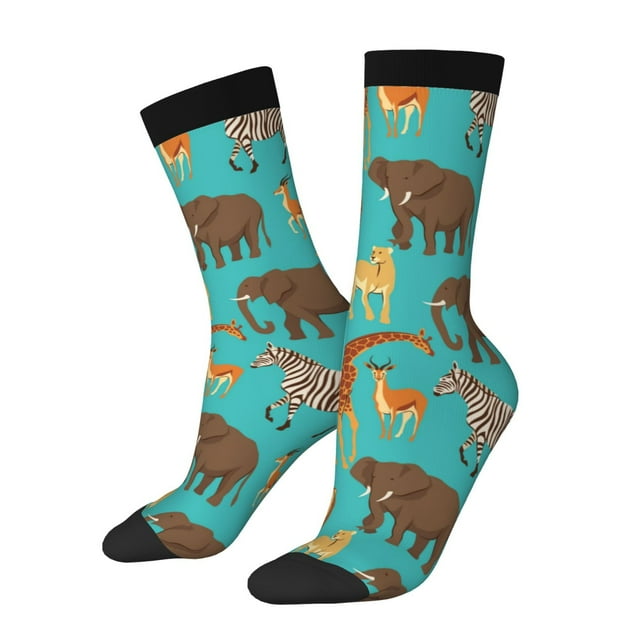 Balery Cute Animals Calcetas Largas con Estampado para Hombre y Mujer – Suaves y Transpirables, Talla Única (US 5-11)