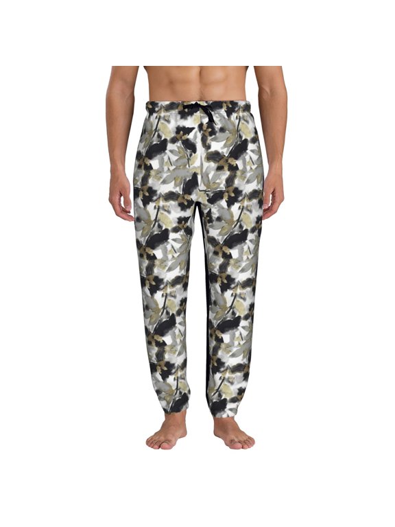 Abstract Watercolor Print Active Tech Joggers for Men, Mens Sweatpants Lounge Pants with Pockets-Large