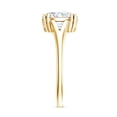 thumbnail image 3 of Rosec Jewels Certified Moissanite Oval Engagement Ring 2 Carat - Split Shank Ring (7X9 mm, D-VS1 Quality), 18K Yellow Gold, US 6.50, 3 of 8