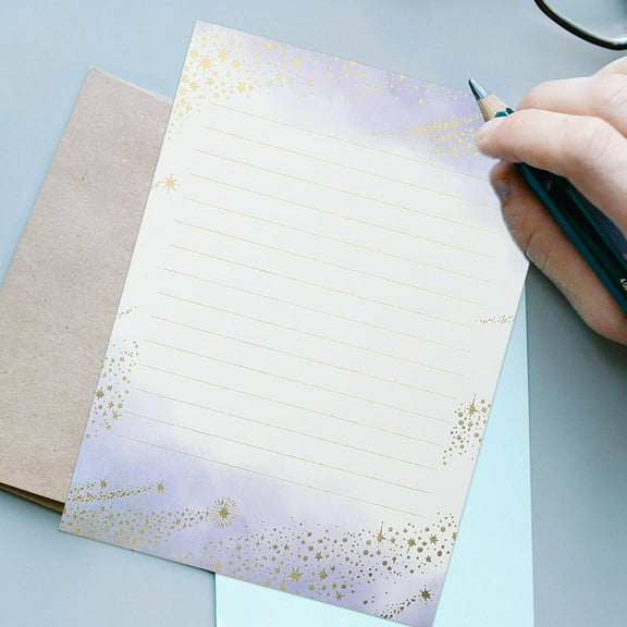 LULULION Assorted Color Vintage Stationary Paper with Floral Borders for Invitations and Crafts