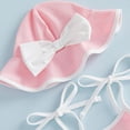 thumbnail image 5 of lnmuld Girls Swimsuit Set with Bow Detail and Matching Sun Hat Beach Swimwear Size:3-4 Years, 5 of 6