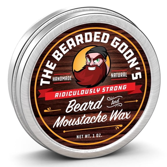 The Bearded Goon's Beard & Handlebar Mustache Wax - 1oz (30ml) RIDICULOUSLY STRONG Hold for Moustache, Beards, and Facial Hair