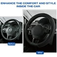 thumbnail image 4 of Skechers Air Cooled Memory Foam Steering Wheel Cover, Breathable Comfort Grip, Soft Leather, All-Season Fit for Cars, SUVs, and Trucks Hot Black, 4 of 7