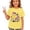 Yellow, variant on XFeng Girls Crew Neck Short Sleeve T-Shirt, Custom Initial Name School Book Pencil Graphic Casual Back To School Kid Tee
