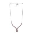 thumbnail image 4 of Pink Zirconia  925 Sterling Silver Rhodium Plated Waterfall Necklace for Women Jewelry Birthday Christmas Gifts Size 18" Ct 5.13, 4 of 6