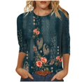 thumbnail image 1 of COM1950s Blouses pour Femmes, T-Shirts pour Femmes, T-Shirt à Imprimés Mode pour Femmes Manches 3/4 Blouse Col Rond Décontracté, Blouse pour Femmes, Blouses pour Femmes Manches 3/4, Blouses à Manches 3/4 pour Femmes, 1 of 9