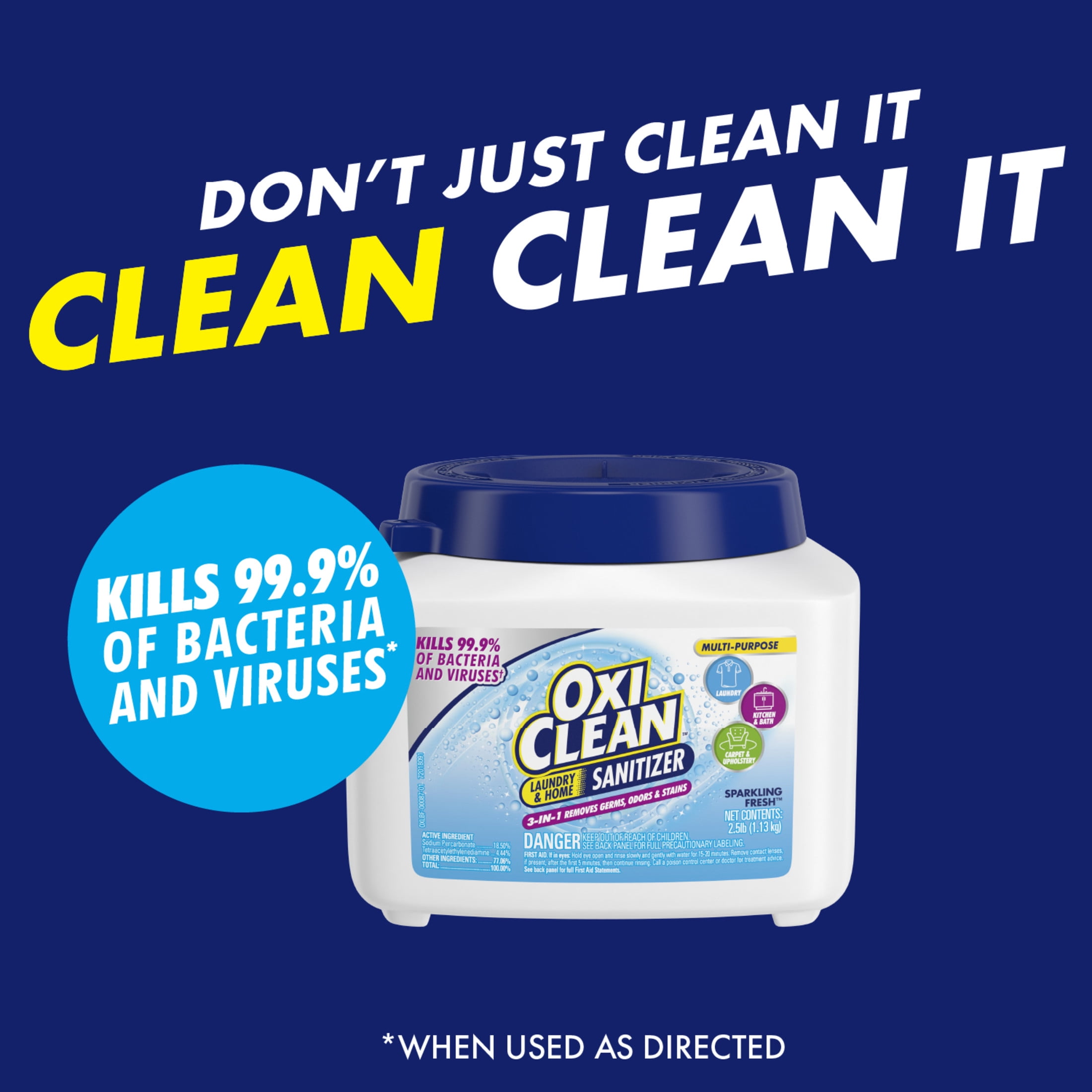 OxiClean Laundry & Home Sanitizer for Laundry, Kitchen, Bath, Carpet & Upholstery, 2.5 lb