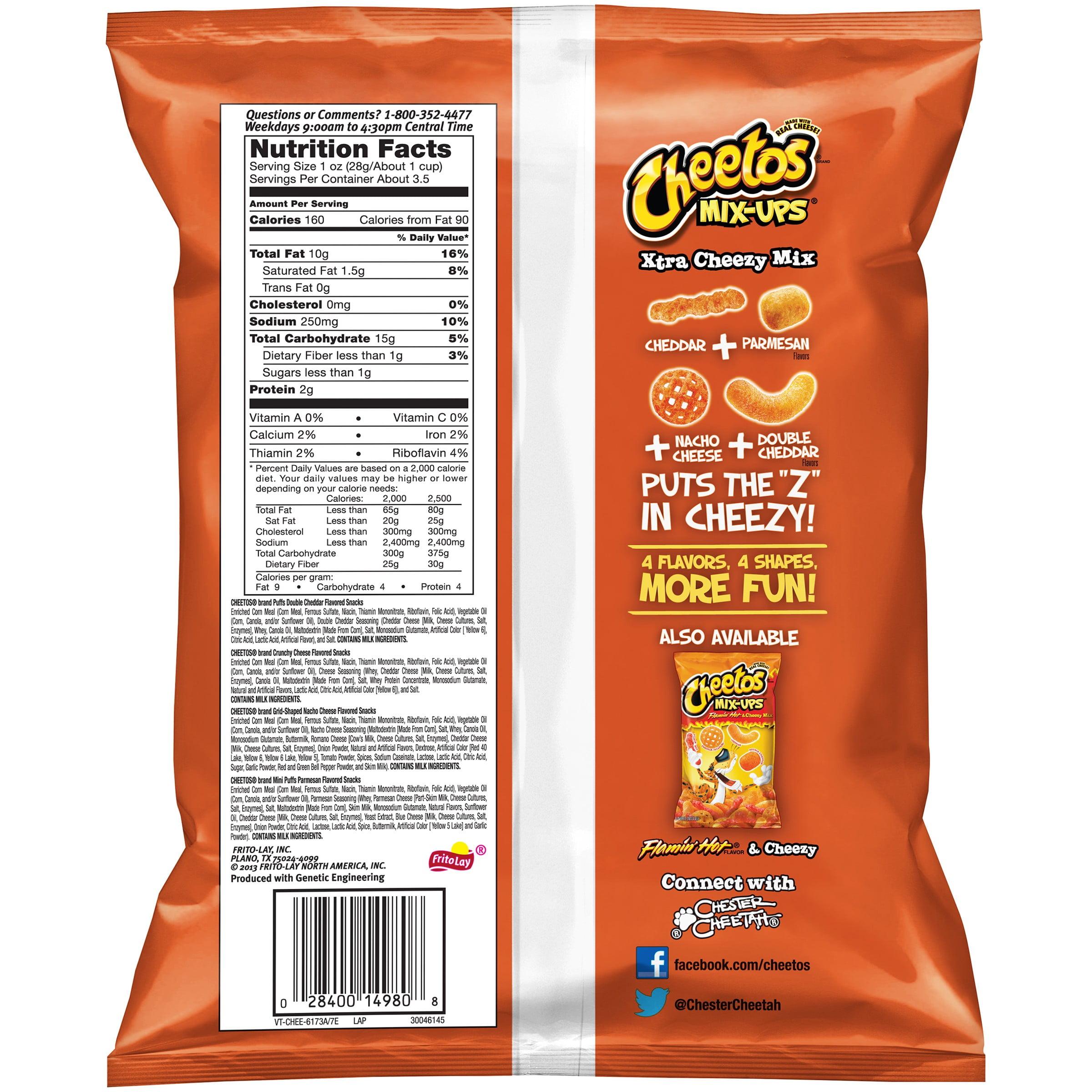 Cheetos Mix Ups Xtra Cheezy Flavored Snack Mix 3 25 Oz Bag