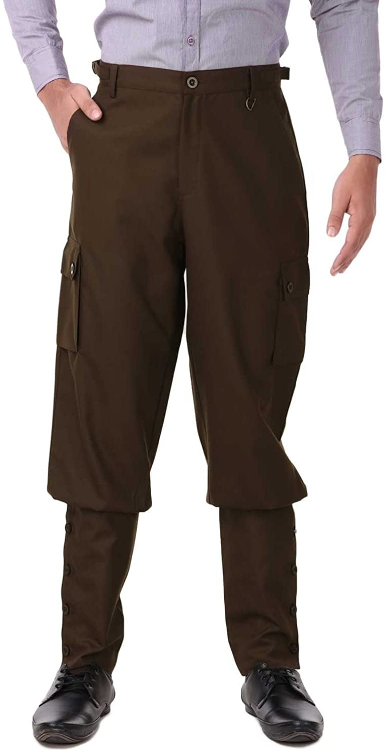 ThePirateDressing Steampunk Victorian Cosplay Costume Mens Airship Pants Trousers 