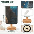 thumbnail image 3 of Lion Stone Table Lamp USB Bedside Desk Nightstand Lamp Printed Gifts Small Lamp Wood Base for Bedroom Living Room Kids Room College Dorm, 3 of 7