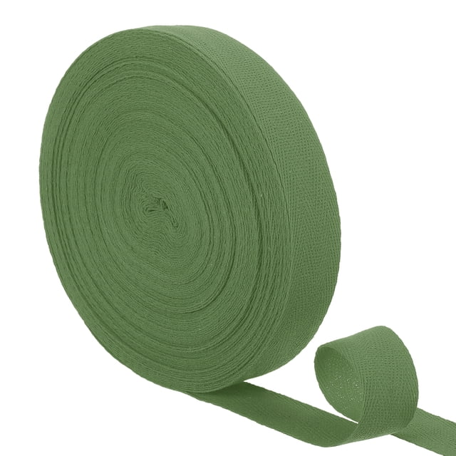 Uxcell 1 Pcs 23 Yardas Cinta de Algodón de Sarga 1 pulgada Cinta de Webbing Espiga Azul Verde