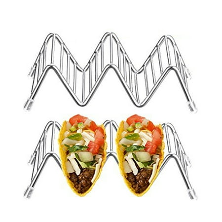 

Clearance! Lognanla Home Essentials Wave Shape Stainless Steel Taco Holder Display Holders Kitchen Food Rack Shell B Kitchen Organizers And Storage Silver