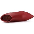 thumbnail image 2 of BLISSFUL STEP Women's Pointed Toe Zipper Stiletto Heels Ankle Boots Red 8, 2 of 8