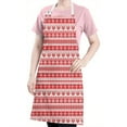 thumbnail image 5 of Red and White Christmas Apron-Garden Aprons for Women with Pockets-Cotton Linen Waterproof Kitchen Cooking Gardening Aprons Adjustable for Kitchen,Cooking,BBQ and Salon 32"x27", 5 of 7