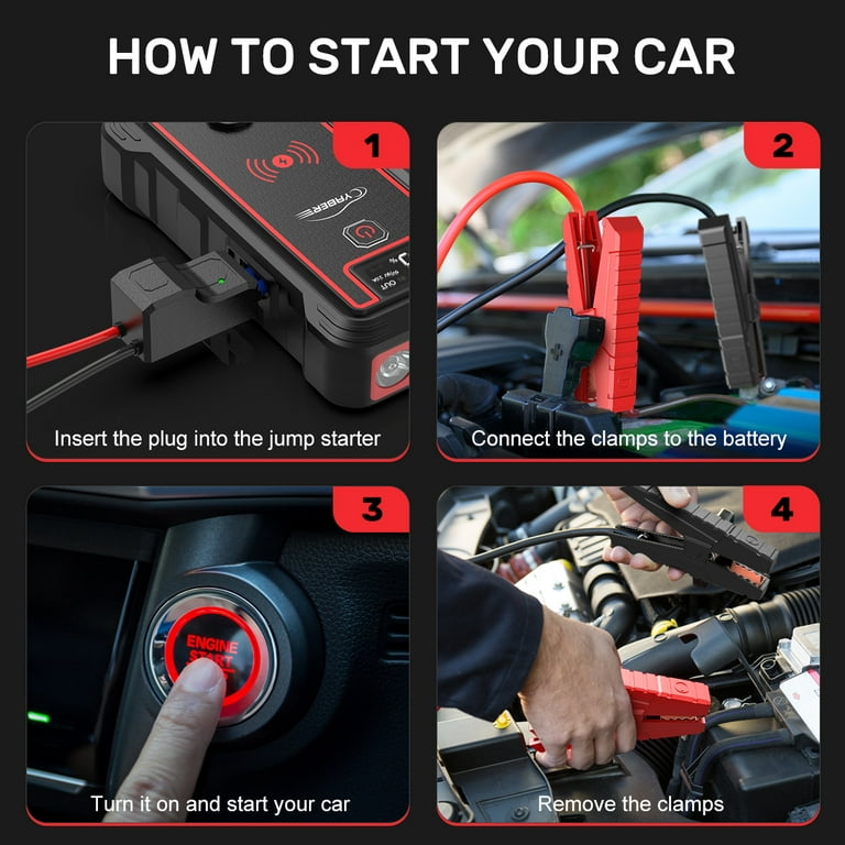 Car Jump Starter 4000A 23800mAh Auto Booster(All Gas or 8.0L