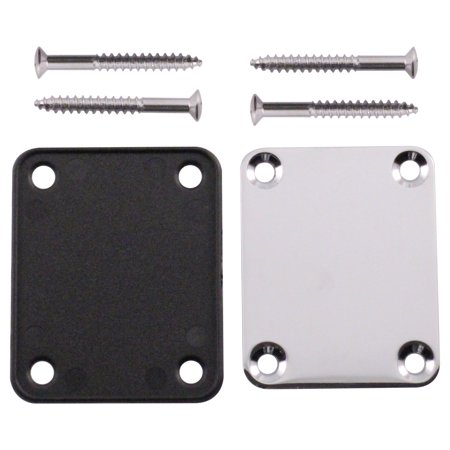 Seismic Audio Chrome Replacement 4 Bolt Neck Plate for Fender Strat, Tele and Electric Guitars Silver - (Best Overdrive For Strat)
