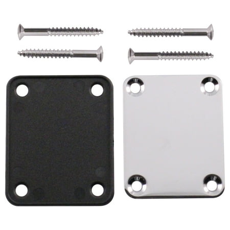 - Seismic Audio Chrome Replacement 4 Bolt Neck Plate for Fender Strat, Tele and Electric Guitars Silver - SAGA06