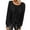 Black, variant on ICHUANYI Womens Fashion Draped Crewneck Sweatshirt Lantern Sleeve Solid Color Shirt Soft Lightweight Loose Top Fall Winter Clothing 2023