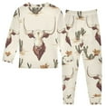 thumbnail image 2 of FORMRS Long Sleeve Top and Pants Pajama Set for Niños 2-Piece Sleepwear, Sizes 18M-8Y, Beige Cowboy Pattern, 2 of 6