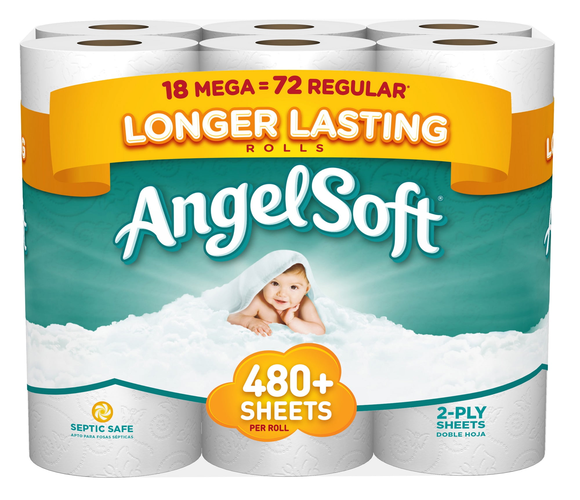 Angel Soft Toilet Paper, 18 Mega Rolls by Georgia Pacific