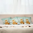 thumbnail image 3 of Ambesonne Fox Throw Pillow Cover 4 Pack, Red Fox Winter Forest Xmas, 16", Almond Green Orange, 3 of 6