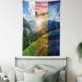thumbnail image 3 of Apartment Decor Tapestry, Foggy Mountain Forest View in Various Times of the Day Idyllic Nature Collage, Wall Hanging for Bedroom Living Room Dorm Decor, 60W X 80L Inches, Multi, by Ambesonne, 3 of 5