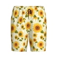 thumbnail image 6 of Daiia European-style Pattern Sunflower Mens Woven Stretch Pajama Short,Short Pajama Pants-XX-Large, 6 of 7