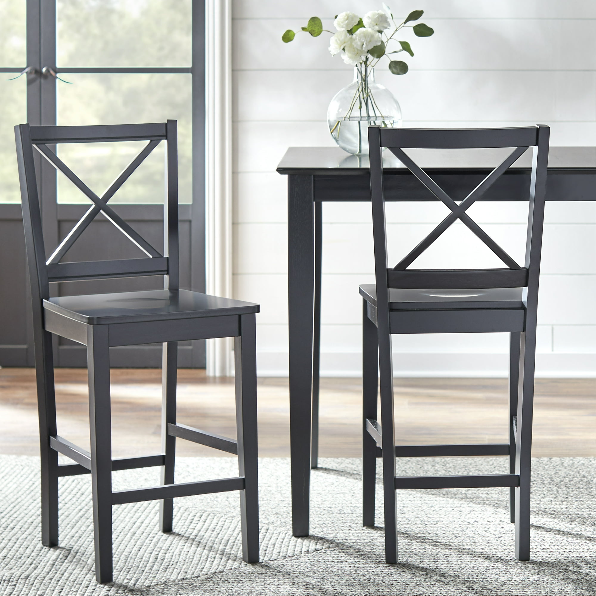 TMS Virginia Cross-Back 30" Bar Stool, Set of 2, Multiple Colors