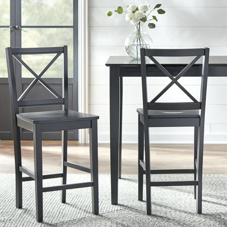 tms virginia cross-back 24" counter stools,black, set of 2