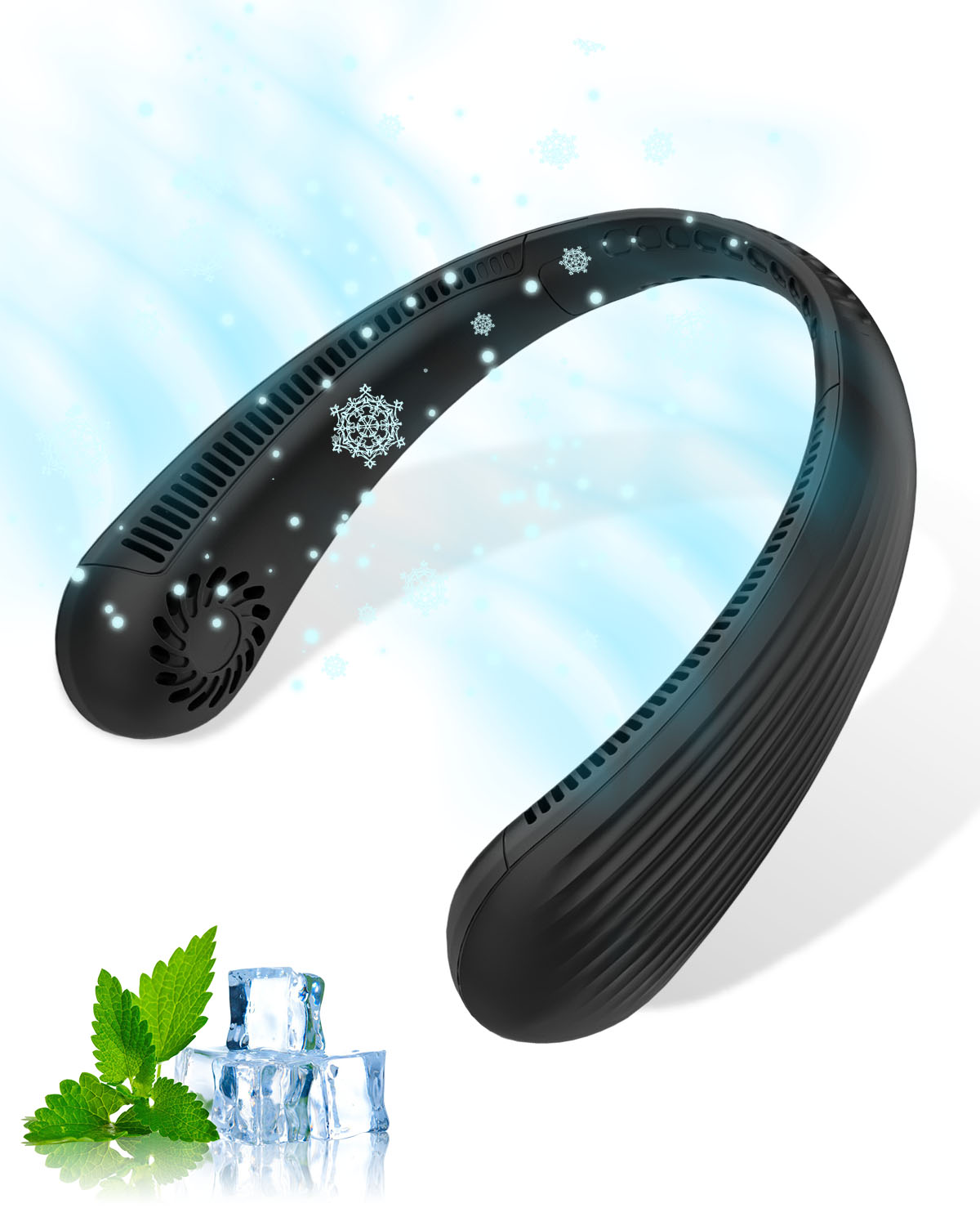 Personal Bladeless Neck Fan,Portable Hanging Neck Sports Fan with 360