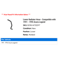 thumbnail image 2 of Lower Radiator Hose - Compatible with 1991 - 1995 Acura Legend 1992 1993 1994, 2 of 2