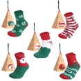 thumbnail image 1 of Paquete de 10 calcetines navideños, calcetines cálidos de invierno, calcetines de Papá Noel para árbol de Navidad, calcetines navideños coloridos, para regalo de fiesta de Navidad, 5 pares, 1 of 8