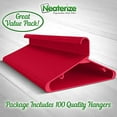 thumbnail image 5 of Plastic Clothes Hangers (20, 40, 60, 100 Packs) Heavy Duty Durable Coat and Clothes Hangers | Vibrant Color Hangers | Lightweight Space Saving Laundry Hangers (100 Pack - Red), 5 of 6