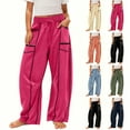 thumbnail image 5 of Fmbrln Girls Trendy Sweatpants Baggy Drawstring Elastic Waist Wide Leg Sweatpants Fashion Soft Comfy Joggers Pants with Pockets, Sizes 4-14Y, 5 of 5