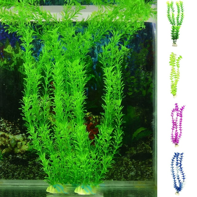 Flmtop Artificial Water Grass Fish Tank Landscaping Aquatic Plant Aquarium Weed Decor Light Purple