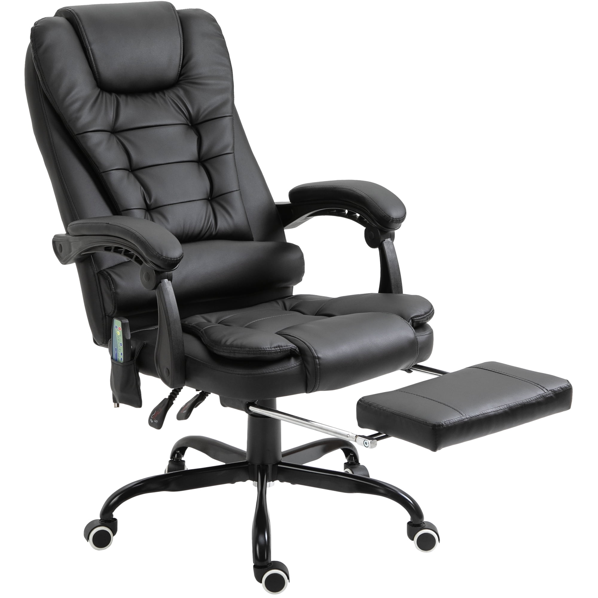 Lumbar Support Headrest Footrest, Reclining Massage Chair With Heat Function