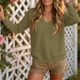 thumbnail image 6 of Womens Knitted Sweaters Dressy Casual Lightweight V Neck Long Sleeve Pullover Knit Top,Office Workwear,Fall Winter Layering, 6 of 8