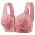 thumbnail image 2 of QLEICOM Push Up Bra,Bras for Women No Underwire,Plus Size Front Closure Wireless Bras Polka Dot Print Smooth Demi Cup Light Support Breathable for Comfortable and Playful Everyday Look Red, 2 of 3