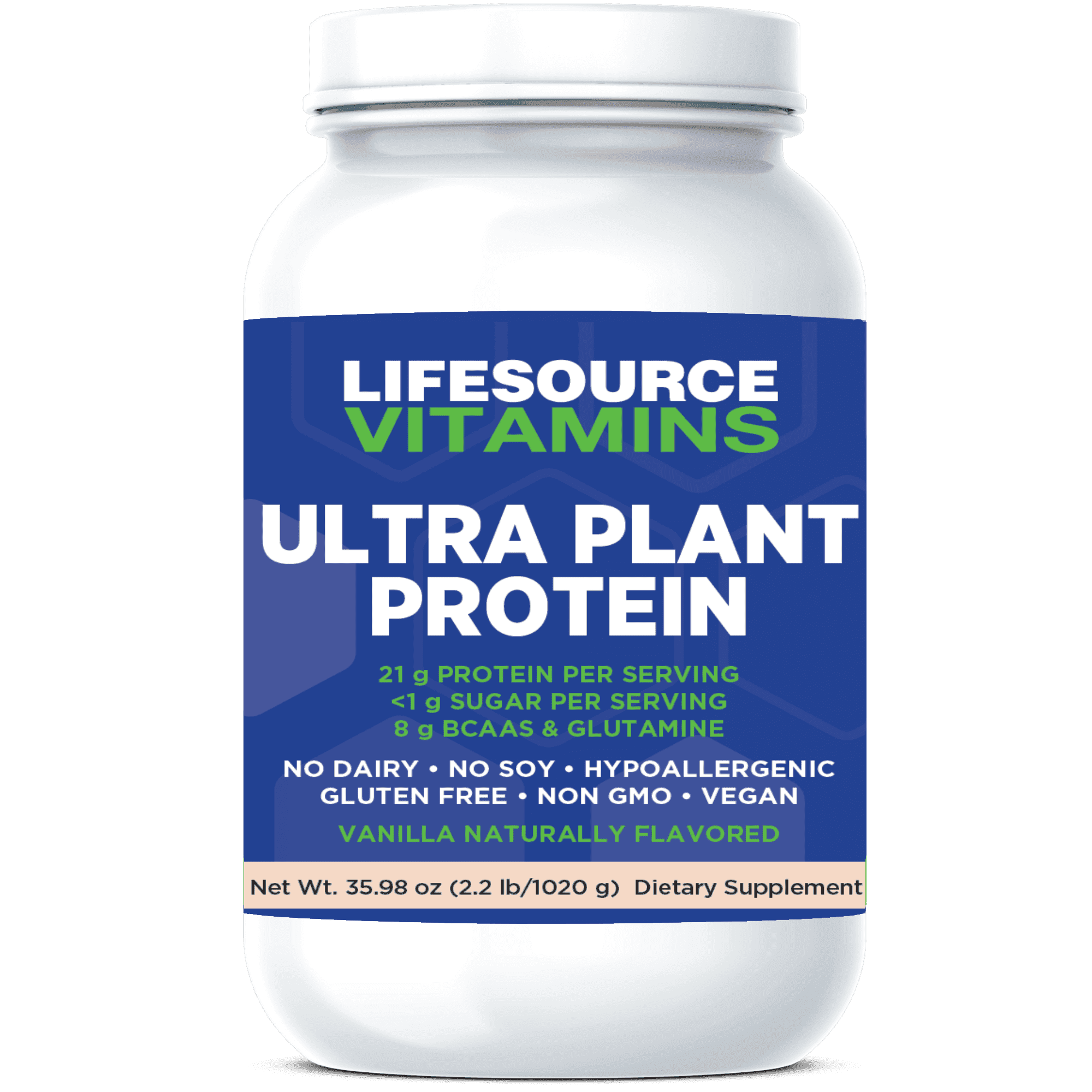 LifeSource Vitamins Ultra Plant Protein- Raw Vegan Plant Based Protein- Vanilla 2.2 lbs.