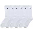 thumbnail image 2 of Polo Ralph Lauren Men's White Classic Sport Crew Socks 6-Pack Size (10-13), 2 of 2
