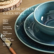Stone Lain Riley 32-Piece Dinnerware Set Stoneware, Service for 8, Blue