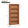 thumbnail image 5 of Magshion Bamboo 5 Shelf Bookcase , 68"Tall Storage Cabinet Organizer with Acrylic Door, for Home, 5 of 9