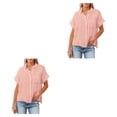 thumbnail image 3 of Minnieouse Blusa de manga corta para mujer, camisa de Color sólido, viaje, playa, vacaciones, compras, ropa femenina, Top de verano para novia Type3 NO3, 3 of 6