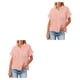 thumbnail image 3 of Blusa de algodón Qarigey manga corta Mujer camisa informal vacaciones playa compras moda Top verano, 3 of 6