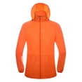 thumbnail image 1 of WEIYLL Womens Fleece Jacket Windproof Ultra-Light Rainproof Windbreaker Orange Fall Tops Size 2XL, 1 of 1