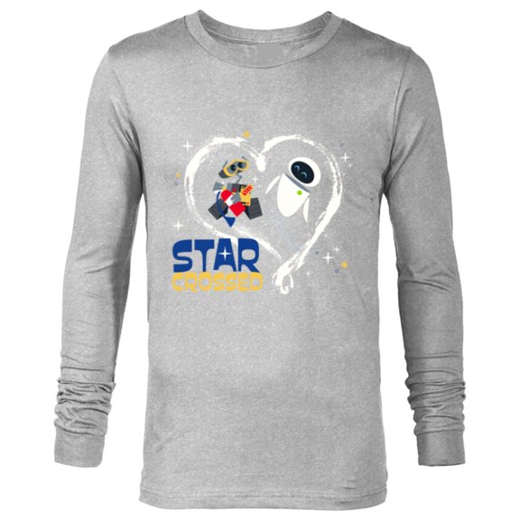 Disney and Pixar’s Wall-E and EVE Star Crossed Heart - Long Sleeve T-Shirt for Men - Customized-Athletic Heather
